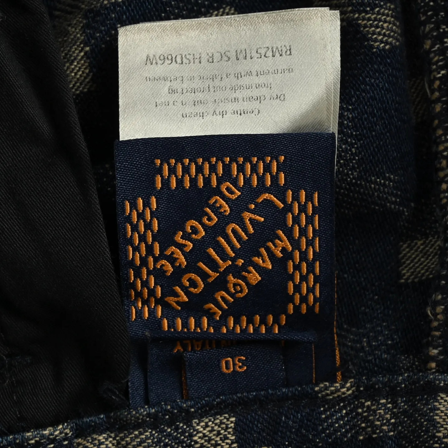 Louis Vuitton/Louis Vuitton 25ss snake pattern mosaic denim shorts